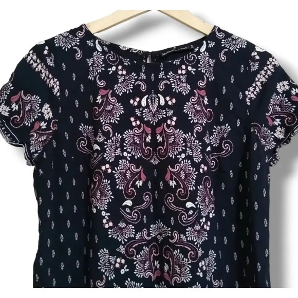 Abercrombie & Fitch women's multicolor paisley pattern short sleeve dress - xsp - Picture 4 of 9